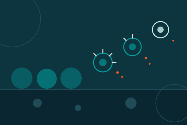 Abstract graphic of cells detaching from a surface during enzymatic dissociation, illustrating CD marker loss after dissociation