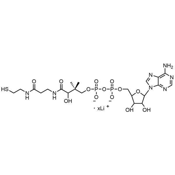 3’-Dephosphocoenzyme A, Lithium Salt — Lyophilized powder, purity ≥ 95%, MW 687.55 g/mol (free acid basis), C21H33N7O13P2S · xLi. Coenza biochemical available from BioHippo.