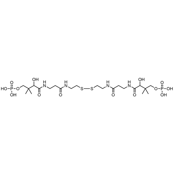 4’,4’’-Diphosphopantethine — Lyophilized powder, purity ≥ 95%, MW 714.68 g/mol, C22H44N4O14P2S2. Coenza biochemical available from BioHippo.