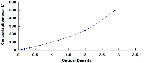 Human Interferon Beta (IFNb) ELISA Kit — standard curve, 7.8–500 pg/mL