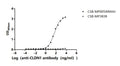 The Binding Activity of Human CLDN1 with Anti-CLDN1 Recombinant antibodyActivity: Measured by its binding ability in a functional ELISA. Immobilized Human CLDN1 (CSB-MP005490HU) at 10 μg/mL can bind Anti-CLDN1 recombinant antibody. The EC<sub>50</sub> is 35.03-50.71 ng/mL.
The VLPs (CSB-MP3838) is negative control.