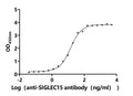 The Binding Activity of Human SIGLEC15 with Anti-SIGLEC15 recombinant antibodyActivity: Measured by its binding ability in a functional ELISA.Immobilized Human SIGLEC15(CSB-MP761623HU) at 5 μg/mL can bind Anti-SIGLEC15 recombinant antibody. The EC<sub>50</sub> is 12.42-16.08 ng/mL.