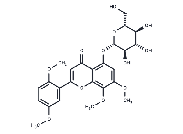 5-Hydroxy-7,8,2',5'-tetramethoxyflavone 5-O-glucoside – Figure 1 of 1