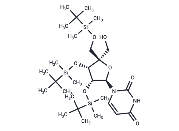 2',3',5'-Tri-O-(t-butyldimethylsilyl)-4'-C-hydroxymethyl uridine – Figure 1 of 1