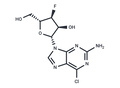 2-Amino-6-chloro-9-(3-deoxy-3-fluoro-beta-D-ribofuranosyl)-9H-purine – Figure 1 of 1