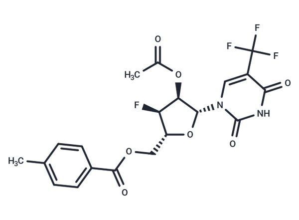 2'-O-Acetyl-5'-O-(p-toluoyl)-3'-deoxy-3'-fluoro-5-trifluoromethyluridine – Figure 1 of 1