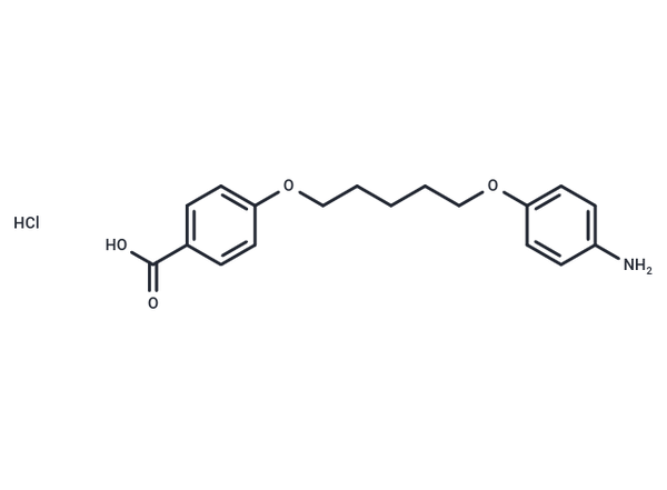Benzoic acid, p-(5-(p-aminophenoxy)pentyloxy)-, hydrochloride – Figure 1 of 1