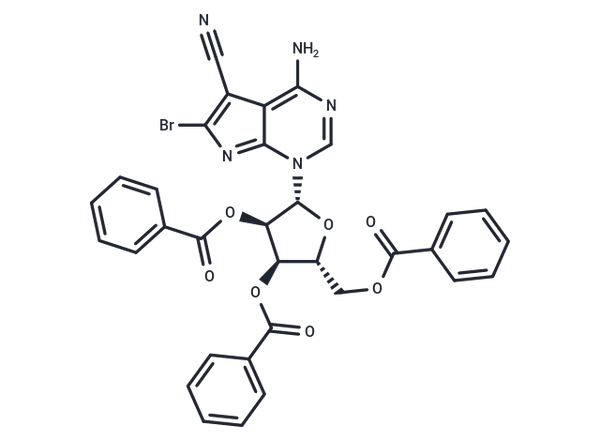 4-Amino-6-bromo-5-cyano-1-(2,3,5-tri-O-benzoyl-b-D-ribofuranosyl)-7H-pyrrolo[2.3-d]pyrimidine – Figure 1 of 1