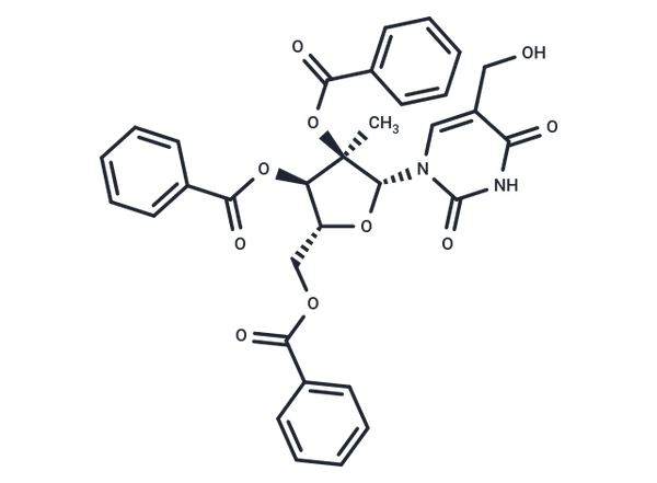 2',3',5'-Tri-O-benzoyl-5-hydroxymethyl-2'-C-methyluridine – Figure 1 of 1