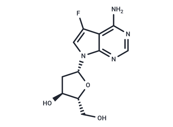 7-(2-Deoxy-β-D-erythro-pentofuranosyl)-5-fluoro-7H-pyrrolo[2,3-d]pyrimidin-4-amine – Figure 1 of 1