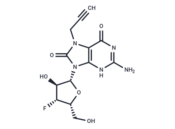 7,8-Dihydro-8-oxo-7-propargyl-3'-deoxy-3'-fluoro-xylo-guanosine – Figure 1 of 1