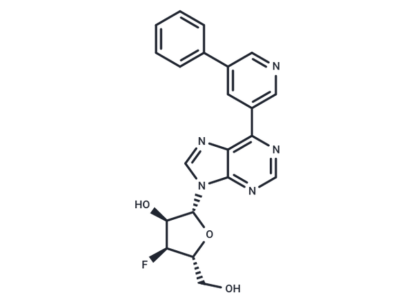 9-(3-Deoxy-3-fluoro-β-D-ribofuranosyl)-6-(5-phenylpyridin-3-yl)purine – Figure 1 of 1