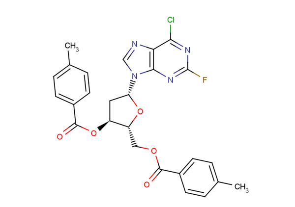 6-Chloro-2-fluoropurine-9-b-D-(3,5-bis-O-(p-toluoyl)-2-deoxy)riboside – Figure 1 of 1