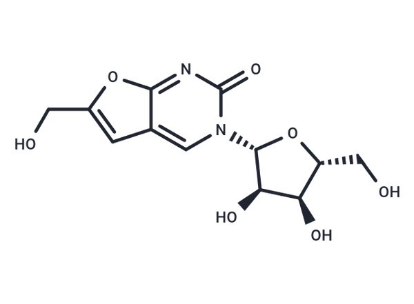 3-b-D-Ribofuranosyl-6-hydroxymethyl-furano[2,3-d]-pyrimidin-2-one – Figure 1 of 1