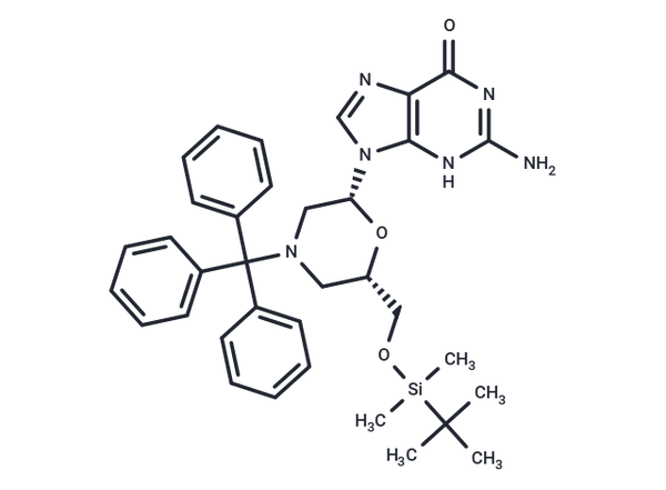 7'-t-Butyldimethylsilyloxy-N-trityl-morpholino   guanine – Figure 1 of 1