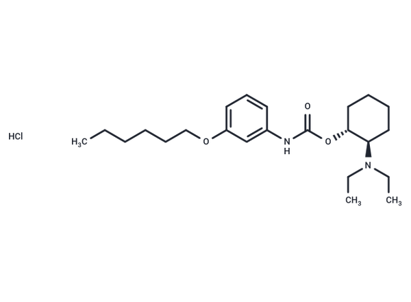 Carbanilic acid, m-hexyloxy-, 2-(diethylamino)cyclohexyl ester, hydrochloride, (E)- – Figure 1 of 1