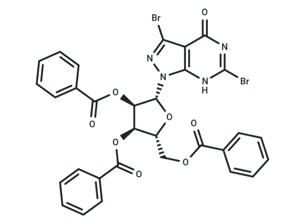 3,6-Dibromo-1,5-dihydro-1-(2,3,5-tri-O-benzoyl-b-D-ribofuranosyl)-4H-pyrazolo[3,4-d]pyrimidin-4-one – Figure 1 of 1
