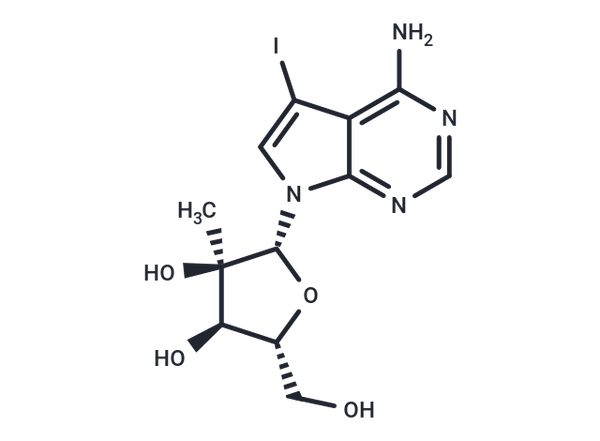 4-Amino-5-iodo-7-(2-b-C-methyl-β-D-ribofuranosyl)-7H-pyrrolo[2,3-d]pyrimidine – Figure 1 of 1