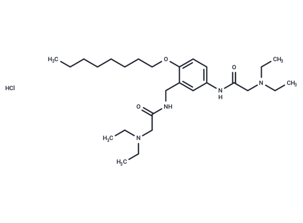 m-Acetotoluidide, 2-(diethylamino)-alpha-(2-(diethylamino)acetamido)-4'-(octyloxy)-, dihydrochloride – Figure 1 of 1
