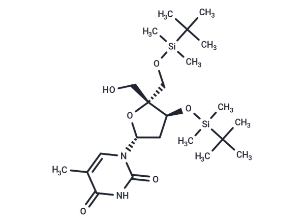 3',5'-Bis(O-t-butyldimethylsilyl)-4'-C-hydroxymethyl thymidine – Figure 1 of 1