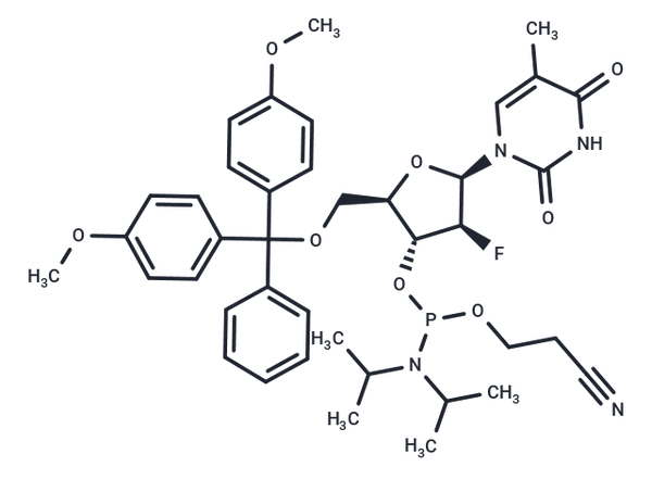 1-(2'-Deoxy-5'-O-DMT-2'-fluoro-b-D-arabinofuranosyl)thymine 3'-CE phosphoramidite – Figure 1 of 1