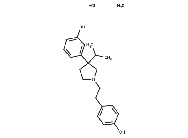 Phenol, m-(1-(p-hydroxyphenethyl)-3-isopropyl-3-pyrrolidinyl)-, hydrochloride, hydrate – Figure 1 of 1