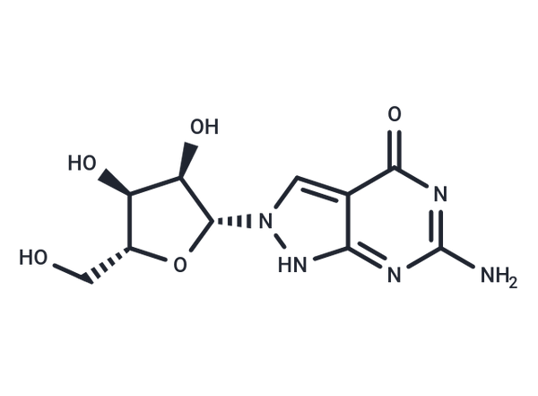 6-Amino-2,5-dihydro-2-(b-D-ribofuranosyl)-4H-pyrazolo[3,4-d]pyrimidin-4-one – Figure 1 of 1