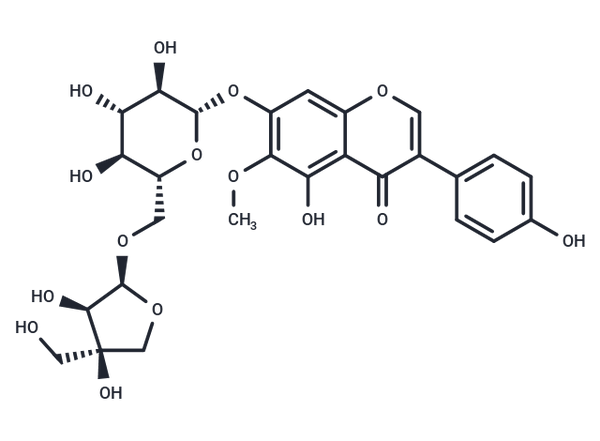 Tectorigenin, 7-O-[?-D-Apiofuranosyl-(1-6)-?-D-glu – Figure 1 of 1