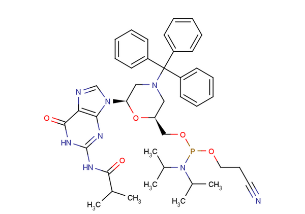 N-Trityl-N2-isobutyryl-morpholino-G-5'-O-phosphoramidite – Figure 1 of 1