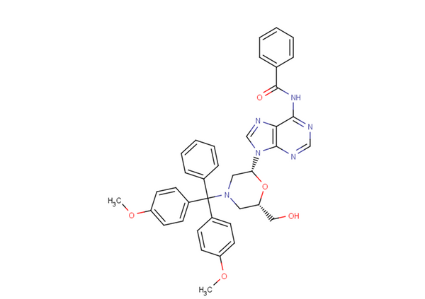 N6-Benzoyl-7'-OH-N-DMTr morpholino adenine – Figure 1 of 1