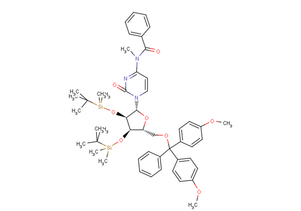 N4-Benzoyl-2',3'-di-O-(t-butyldimethylsilyl)-5'-O-(4,4'-dimethoxytrityl)-N4-methylcytidine – Figure 1 of 1