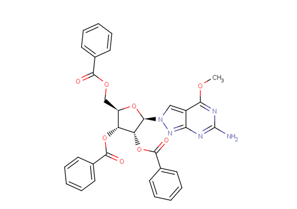 6-Amino-4-methoxy-2-(2,3,5-tri-O-benzoyl-b-D-ribofuranosyl)-2H-pyrazolo[3,4-d]pyrimidine – Figure 1 of 1