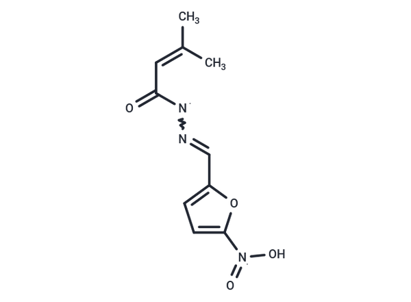 Crotonic acid, 3-methyl-, (5-nitrofurfurylidene)hydrazide – Figure 1 of 1