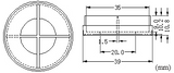 4 Chamber Glass Bottom Dishes – D35C4-20 series dimension drawing
