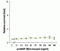 Recombinant mouse proNGF (cleavage resistant) protein