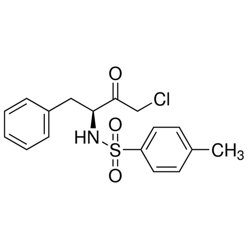 Chemical structure of TPCK (SIH-207), a Serine protease inhibitor. CAS #: 402-71-1. Molecular Formula: C17H18CI3O3S. Molecular Weight: 351.85 g/mol.