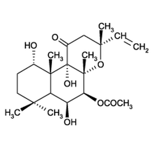 Chemical structure of Forskolin (SIH-208), a Adenylate cyclase activator. CAS #: 66575-29-9. Molecular Formula: C22H34O7. Molecular Weight: 410.51 g/mol.