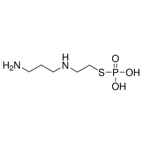 Chemical structure of Amifostine (SIH-210), a Cellular protectant. CAS #: 20537-88-6. Molecular Formula: C5H15N2O3PS. Molecular Weight: 214.22 g/mol.