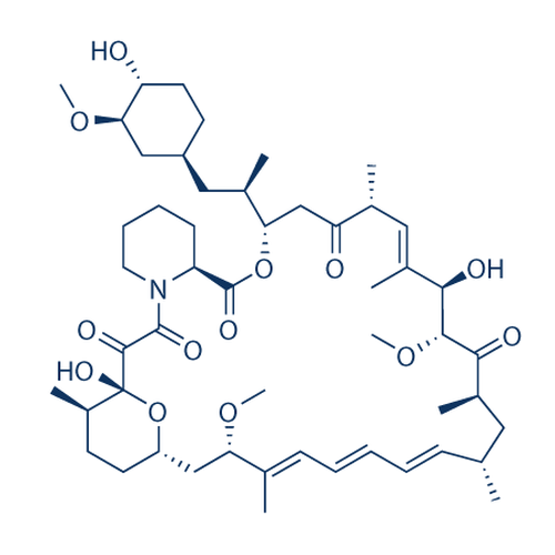 Chemical structure of Rapamycin (SIH-212), a mTOR inhibitor. CAS #: 53123-88-9. Molecular Formula: C51H79NO13 . Molecular Weight: 914.18 g/mol.