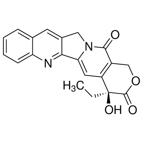 Chemical structure of Camptothecin (SIH-242), a Topoisomerase I inhibitor. CAS #: 7689-03-4. Molecular Formula: C20H16N2O4. Molecular Weight: 348.36 g/mol.