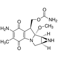 Chemical structure of Mitomycin C (SIH-246), a DNA crosslinking and damaging agent. CAS #: 50-07-7. Molecular Formula: C15H18N4O5. Molecular Weight: 334.33 g/mol.