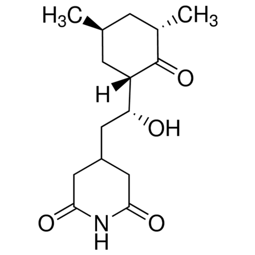 Chemical structure of Cycloheximide (SIH-247), a Translation inhibitor. CAS #: 66-81-9. Molecular Formula: C15H23NO4. Molecular Weight: 281.35 g/mol.