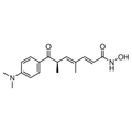 Chemical structure of Trichostatin A (SIH-254), a Histone deacetylase inhibitor. CAS #: 58880-19-6. Molecular Formula: C17H22N2O3. Molecular Weight: 302.37 g/mol.