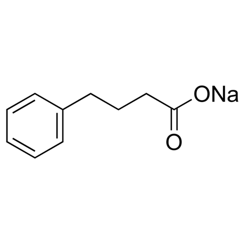 Chemical structure of Phenylbutyrate Na (SIH-255), a Histone deacetylase inhibitor. CAS #: 1716-12-7. Molecular Formula: C10H11NaO2. Molecular Weight: 186.18 g/mol.