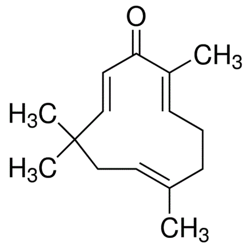 Chemical structure of Zerumbone (SIH-265), a Enhances apoptotic effect of TRAIL. CAS #: 471-05-6. Molecular Formula: C15H22O. Molecular Weight: 218.3 g/mol.
