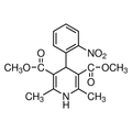 Chemical structure of Nifedipine (SIH-309), a L-type Ca channel blocker. CAS #: 21829-25-4. Molecular Formula: C17H18N2O6. Molecular Weight: 346.34 g/mol.