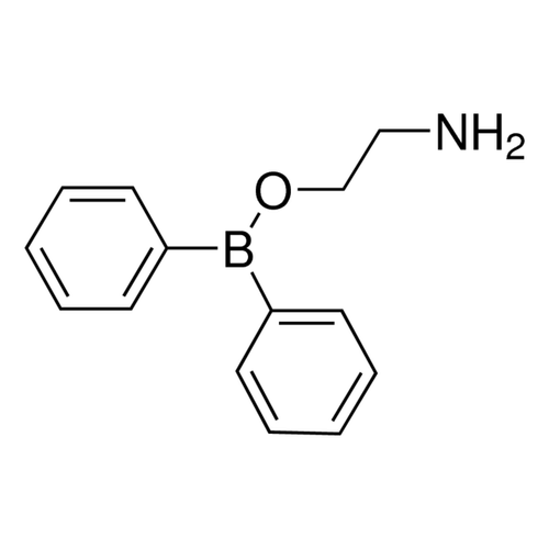 Chemical structure of 2-APB (SIH-316), a TRP blocker. CAS #: 524-95-8. Molecular Formula: C14H16BNO. Molecular Weight: 225.1 g/mol.