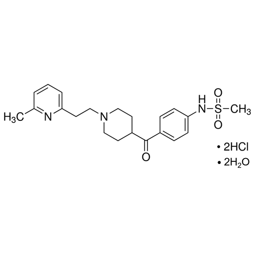 Chemical structure of E-4031 (SIH-317), a Herg channel blocker. CAS #: 113558-89-7. Molecular Formula: C₂₁H₂₇N₃O₃S · 2HCl · 2H₂O. Molecular Weight: 510.5 g/mol.