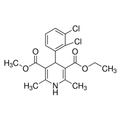 Chemical structure of Felodipine (SIH-323), a L-type Ca channel blocker. CAS #: 72509-76-3. Molecular Formula: C18H19Cl2NO4. Molecular Weight: 384.25 g/mol.