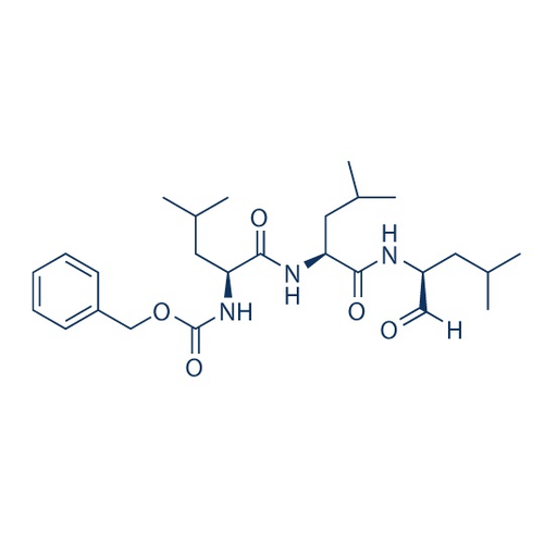 Chemical structure of MG-132 (SIH-326), a Proteasome Inhibitor. CAS #: 133407-82-6. Molecular Formula: C26H41N3O6. Molecular Weight: 476.6 g/mol.